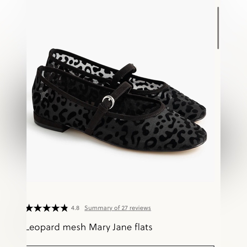 NEW with box JCREW Leopard mesh Mary Jane flats -retails $148